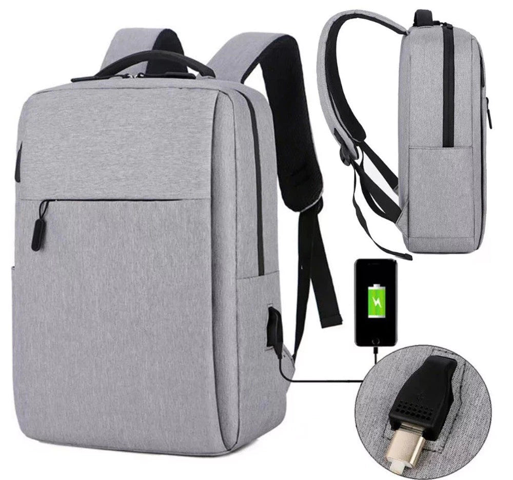 Grå laptopryggsäck