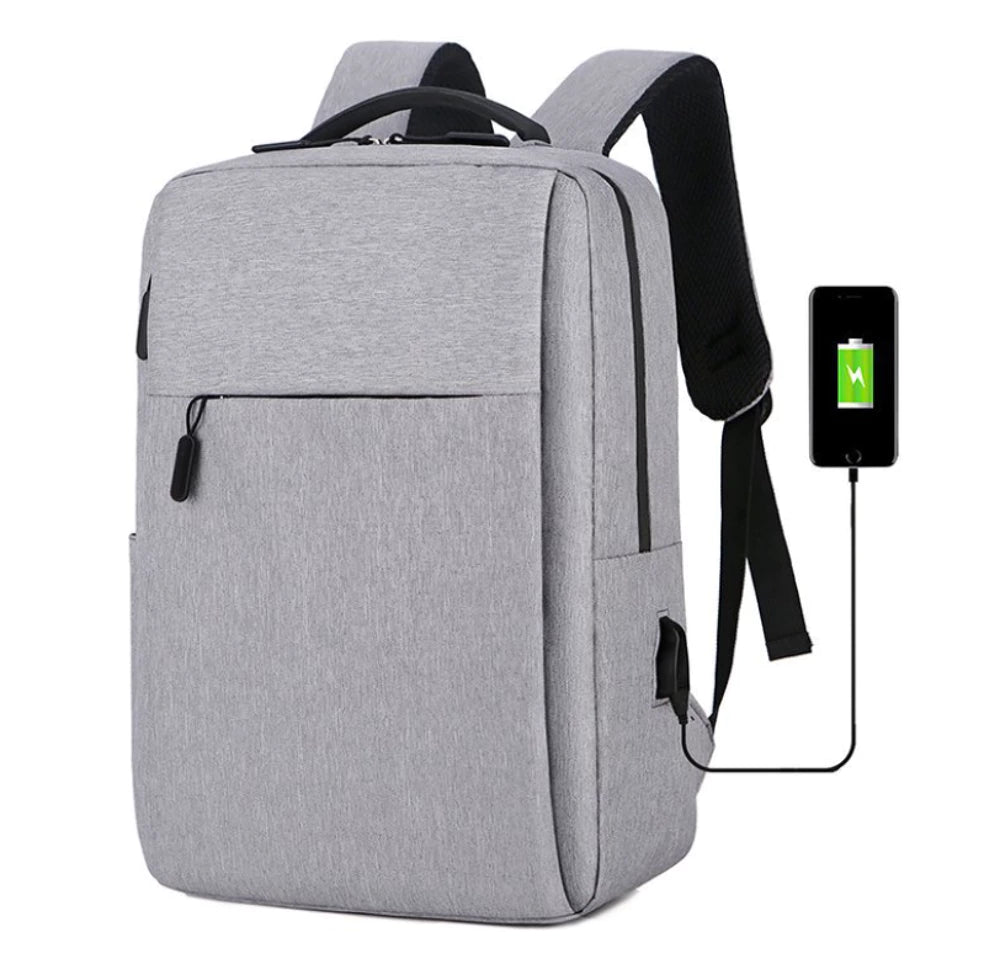 Grå laptopryggsäck
