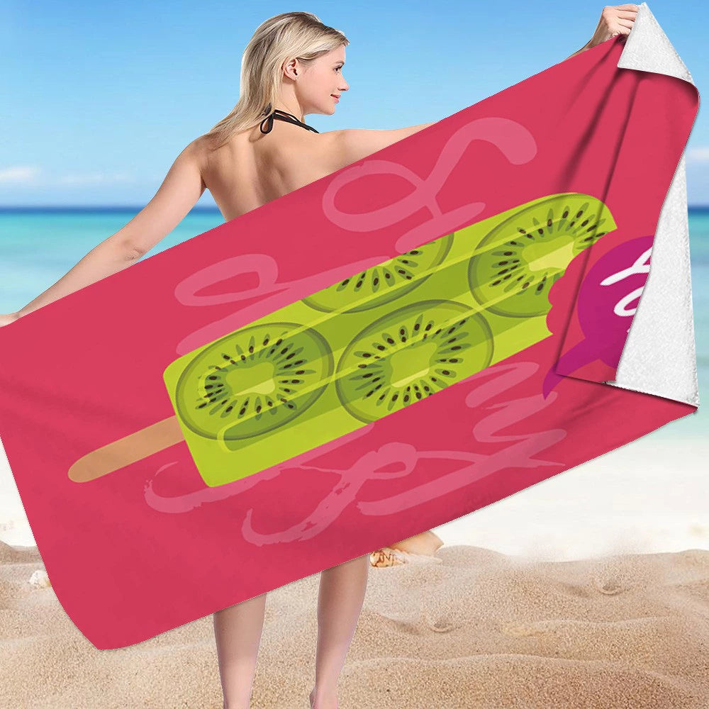 Strandhandduk med glasstema (150x70cm)