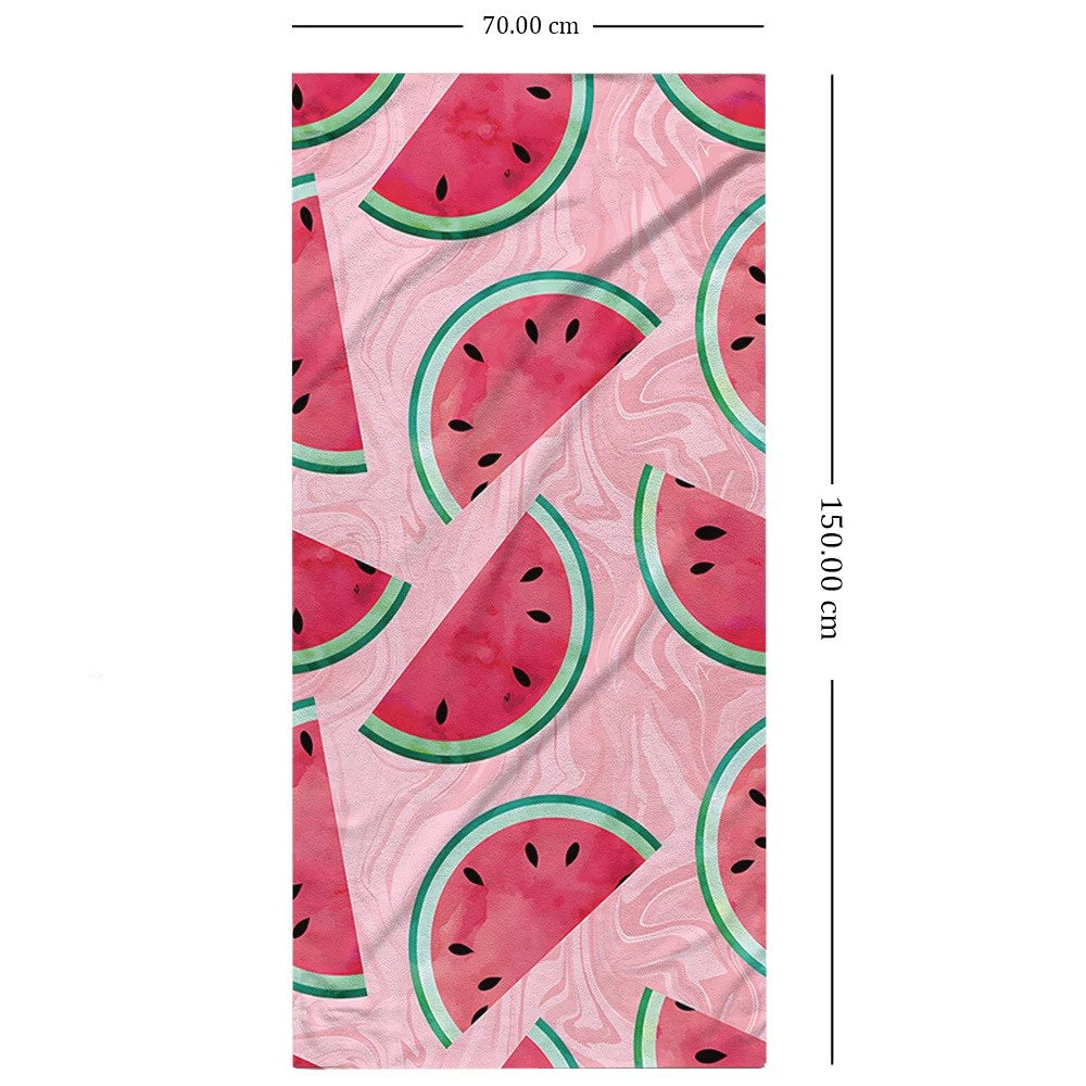 Strandhandduk med vattenmelonmotiv (150x70cm)