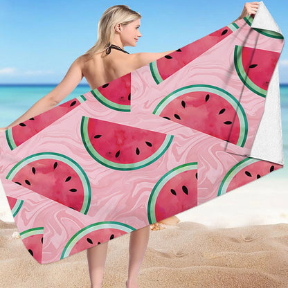Strandhandduk med vattenmelonmotiv (150x70cm)