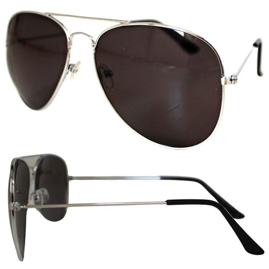 Unisex Aviator hopeakehyksiset aurinkolasit
