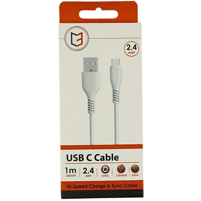 Vit C3 1m dataladdningskabel med USB-C
