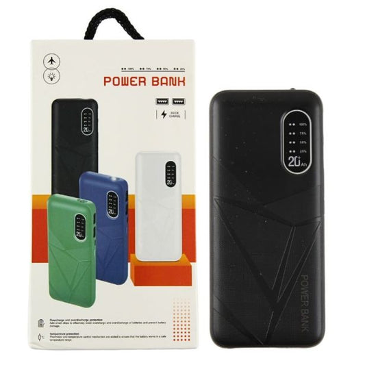 Musta kannettava virtapankki 5000 mAh