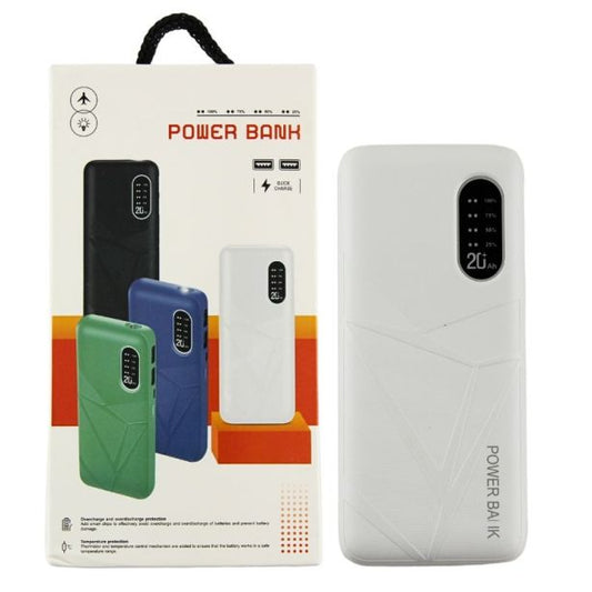 Valkoinen kannettava akkupankki 5000 mAh
